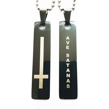 Vojenské psí známky HeLLTag - náhrdelník - Cross - Ave Satanas - DT black