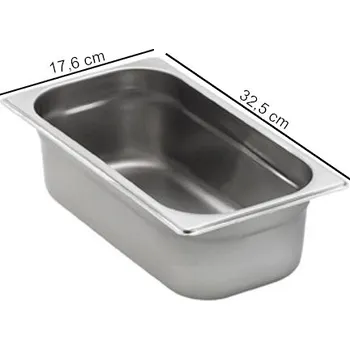 Plech na pečení TOMGAST | Gastronádoba STANDARD velikost GN 1/3, výška 6,5 cm (Gastronádoba GN 1/3 - hloubka 6,5 cm)