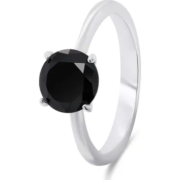 Prsten Brilio Silver Nadčasový stříbrný prsten s černým zirkonem RI057WBC 48 mm + 2 měsíce na vrácení zboží