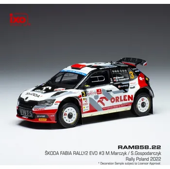 autíčko Škoda Fabia Rally2 EVO - Rally Poland 2022 #3 Marczyk - Gosporarczyk 1:43 IXO