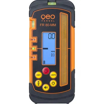 Měřící laser GeoFennel FR 80-MM - přijímač pro rotační lasery s červeným i zeleným paprskem se zobrazením výšky v mm