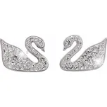 Stříbrné náušnice labuť s krystaly Swarovski Elements Krystal