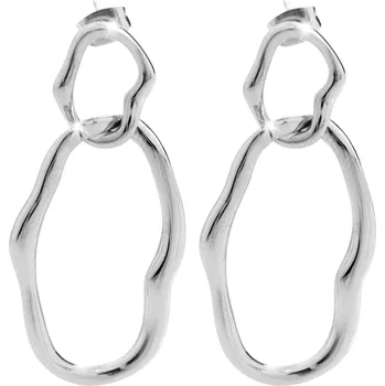 Náušnice JSB bijoux s.r.o. Ocelové náušnice puzety dva nepravidelné propojené ovály bez krystalů