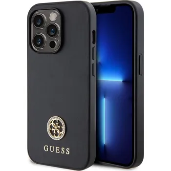 Telefonní příslušenství Guess PU 4G Strass Metal Logo Zadní Kryt pro iPhone 15 Pro Black Zvolte Guess PU 4G Strass Metal Logo kryt a přidejte svému telefonu stylovou ochranu.