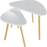 Sada dvou konferenčních stolků BISMAK - bílá/přírodní - SLEVA 3% s kodem radost25