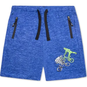 Dětská móda Chlapecké funkční kraťasy - Wolf T2442, modrý melír Barva: Modrá, Velikost: 146