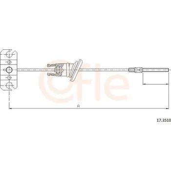 Brzdový systém Tažné lanko, parkovací brzda COFLE 17.3510