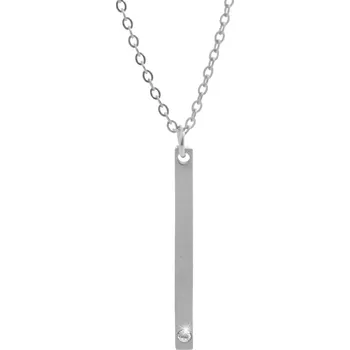 Náhrdelník JSB bijoux s.r.o. Ocelový náhrdelník dlouhá čárka s jedním krystalem Swarovski Crystal