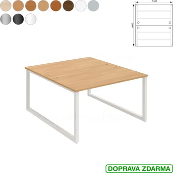 Psací stůl USD O 1400 Hobis UNI - Stůl pracovní zdvojený 140 x 160