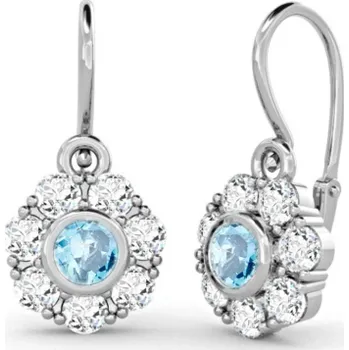 Šperk Couple, Dětské náušnice Pomněnka, bílé zlato se zirkony, 585-66-3-0212.1B00.0.00.103.14