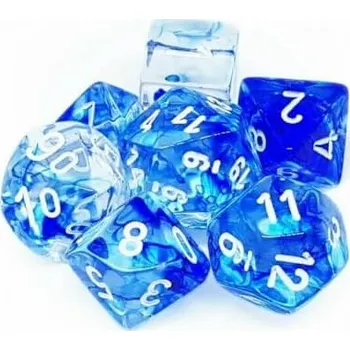 Příslušenství k deskovým hrám Sada kostek Chessex Nebula Dark Blue/White Polyhedral 7-Die Set