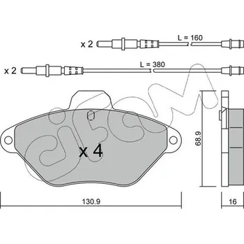 Brzdová destička Sada brzdových destiček, kotoučová brzda CIFAM 822-157-0