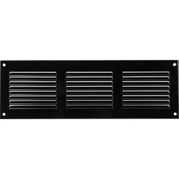 Ventishop KVMc 300x100 kovová hranatá větrací mřížka se síťkou, černá