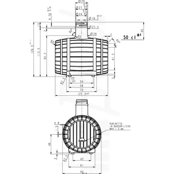 Láhev Soudek Bricol - 0.50 bezbarevná GPI28 + obtisk tři švestky s lístkem modré