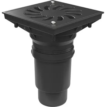 kanalizace Kanalizační vpusť spodní D110-250 suchá klapka, plastová mřížka SUN se zámkem