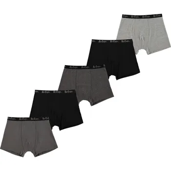 Chlapecké spodní prádlo dětské boxerky LEE COOPER - CHARCOAL ASST - 5 pack - 128 7-8 let (Lee Cooper Boxer 5pk)