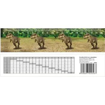 pravítka Pravítko 20cm 3D obrázek s násobilkou-rex 183 (Pravítko s pohyblivými zvířátky s přehledem násobilky)