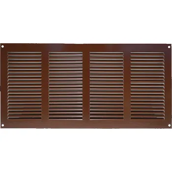 Ventishop KVMh 400x200 kovová hranatá větrací mřížka se síťkou, hnědá