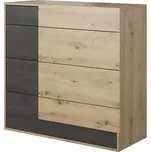 Komoda 4S BAFRA - dub artisan/černá borovice norská - SLEVA 3% s kodem radost25