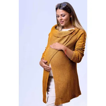 Dámský svetr Dámský kardigan DIMA - hořčicový, VELIKOST UNI ( S, M , L )