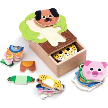 Dřevěná hračka Dřevěná skládačka - 6 zvířátek