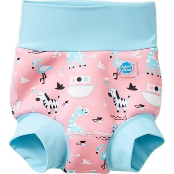 Kojenecké plavky Splash About Nové Plavky Happy Nappy - Zvířátka, růžová Vel. S