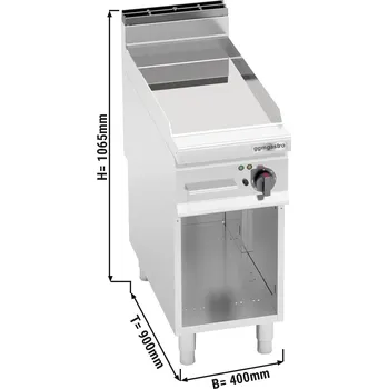 Kuchyňský gril G.Gastro Elektrický gril - hladký - s lesklým povrchem (5,7 kW)