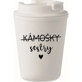 Termohrnek KÁMOŠKY SESTRY - bílý termohrnek 300 ml