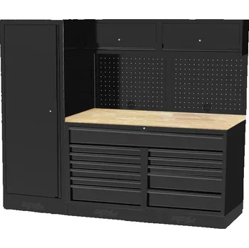 SP Tools Sestava dílenského nábytku SPT USA - SPUSS207 Pracovní deska:: dřevěná