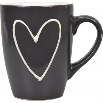 Hrnek šedý srdce 250 ml II. jakost