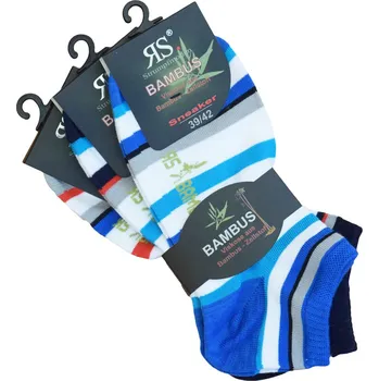 Pánské ponožky Bambusové unisex SNEAKER pruhované ponožky RS
