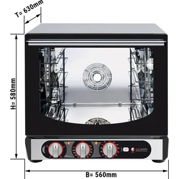 Vestavná trouba G.Gastro Horkovzdušná trouba - ruční ovládání - 4 plechy