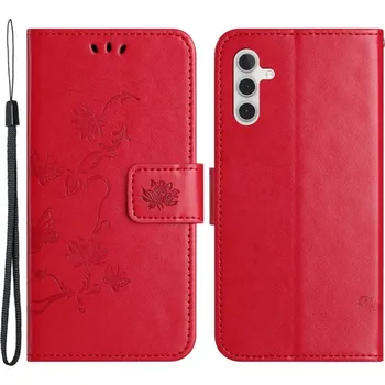 Pouzdro na mobilní telefon Flower knížkové pouzdro na Samsung Galaxy M15 5G - červené