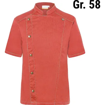 Gastro oděv G.Gastro KARLOWSKY | Rondon s krátkým rukávem v džínovém stylu - vintage červený - velikost: 58