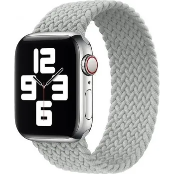 Řemínek na hodinky Nylonový řemínek s copánkovým vzorem pro Apple Watch 42mm / 41mm / 40mm / 38mm - S - šedý