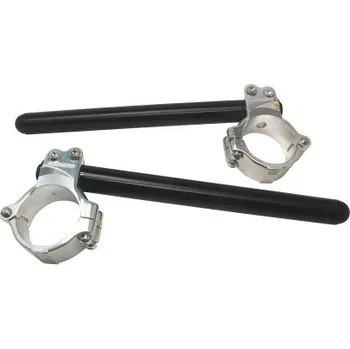 Aluminium-forged clip-ons ACCOSSATO with metal clamp composed of 2 half-rings 10 degrees inclination, black CP003S-51-N-250