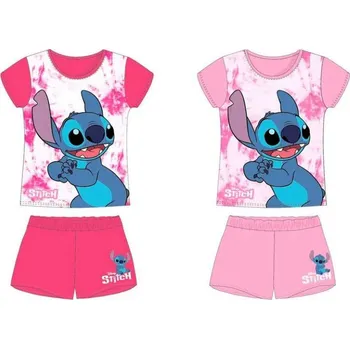 Dívčí pyžamo KOMPLET TRIČKO A KRAŤASY LILO AND STITCH 1325 růžová Velikost: 104