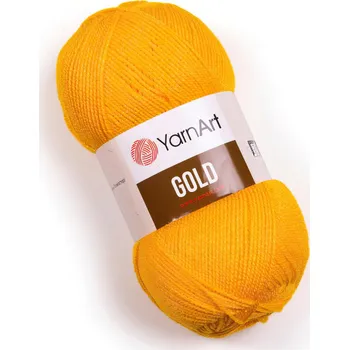 Příze Pletací příze YarnArt GOLD 9047 žlutá, efektní, 100g/400m