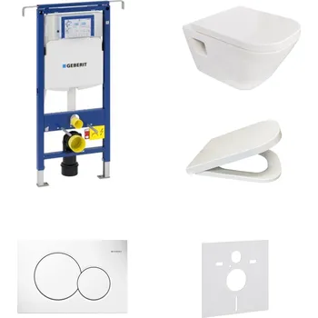 WC sada AKČNÍ SET 5v1 Geberit Duofix Special 111.355.00.6 + WC mísa ROCA The Gap