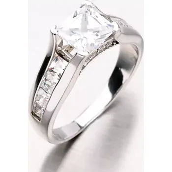 Prsten Dámský prsten bílé zlato 585 zirkon GLX-10800B velikost 51