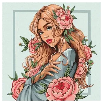 Set školních potřeb Malowanie po numerach - Wiosenny kwiat 30x40cm