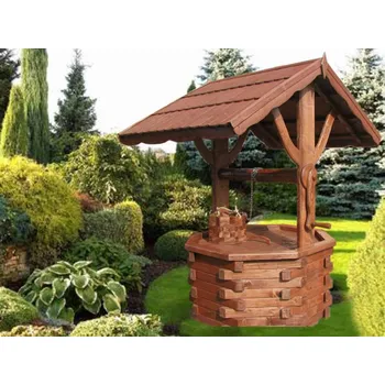 Zahradní dekorace Botodrew dřevěná zahradní dekorační studna botodre dřevěná střecha pr.130