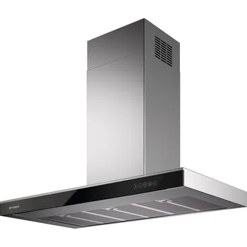 Digestoř FABER ONYX-T X/V A90 komínové (nástěnné) Barva: Nerez / černá, Výkon: 260 | 310 | 370 | INT 590 | BOOST 740 m3/h, Šířka: 90 cm