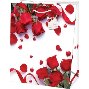 Dárková taška Taška dárková Maxi matt 26,7 x 13,7 x 33cm TL - motiv červené růže