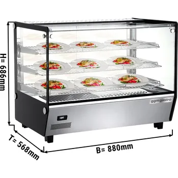 Vinotéka G.Gastro Commercial Heated Display Case - 160 L – 30–90 °C – LED – Digital Control – 1.5 kW