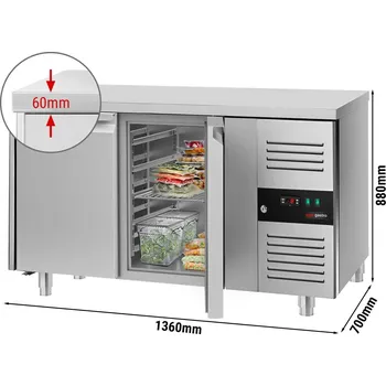 Lednice G.Gastro Mrazicí stůl ECO - 1,36 x 0,7 m - se 2 dveřmi