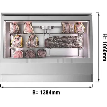 Vinotéka G.Gastro Dry Aging - Chladicí vitrína 1,4 m - nerezová ocel