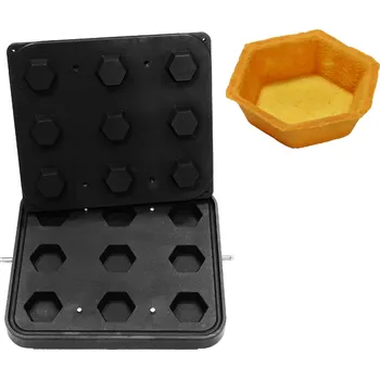 Vaflovač G.Gastro Commercial Tartlet Machine Plates for TMPIC – Hexagon - 9-hole - 70×70 mm - 20 mm height