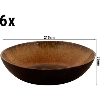 Talíř G.Gastro (4 Kusy) CECIL - Hluboký talíř - Ø 21 cm - hnědý