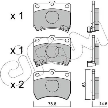 Brzdová destička Sada brzdových destiček, kotoučová brzda CIFAM 822-370-0